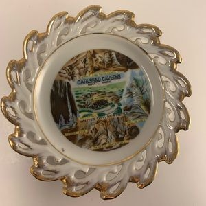 Vintage Ceramic Carlsbad Caverns, 1960s Collectible Plate, Made In Japan